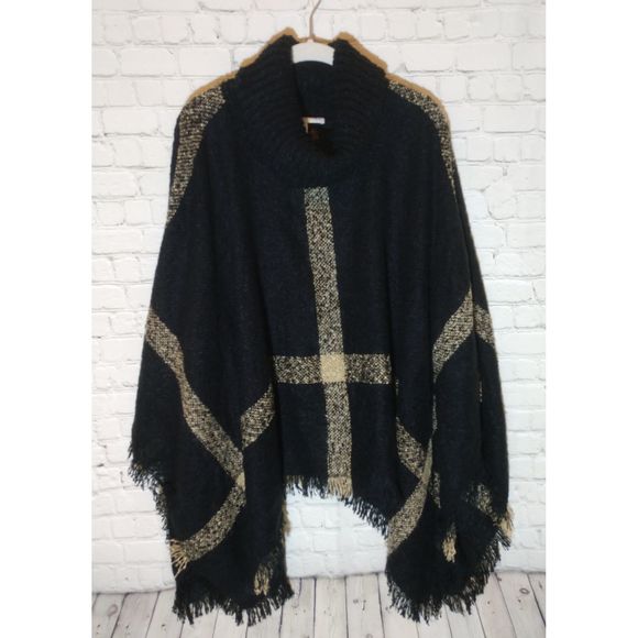 Larry Levine, Black & Tan Shawl, OS - Picture 1 of 7